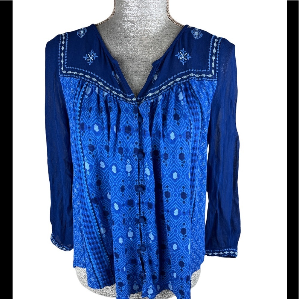 Lucky Brand Women's Border Print Top